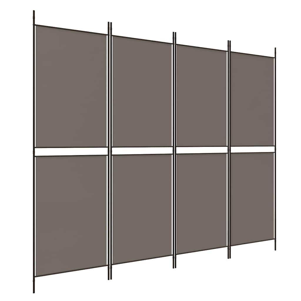 vidaXL Parawan 4-panelowy, antracytowy, 200x220 cm, tkanina