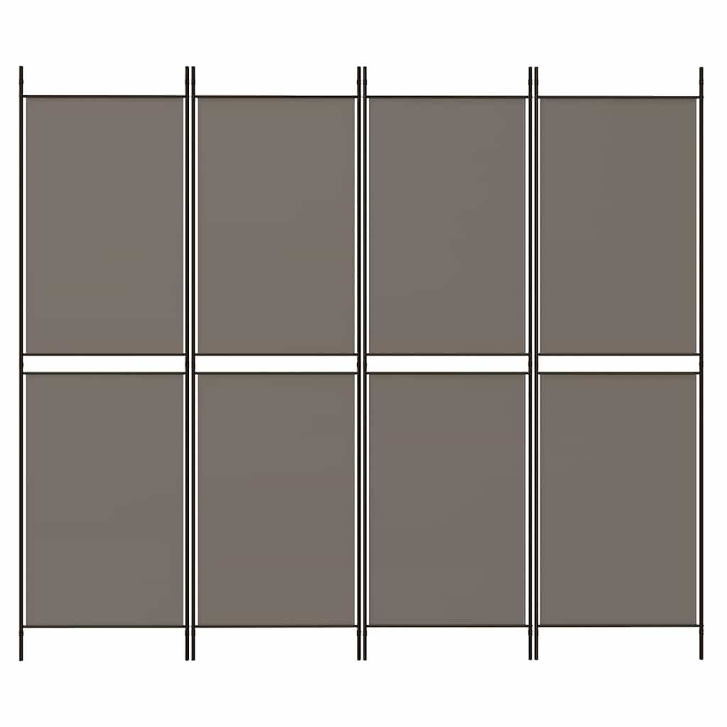 vidaXL Parawan 4-panelowy, antracytowy, 200x220 cm, tkanina