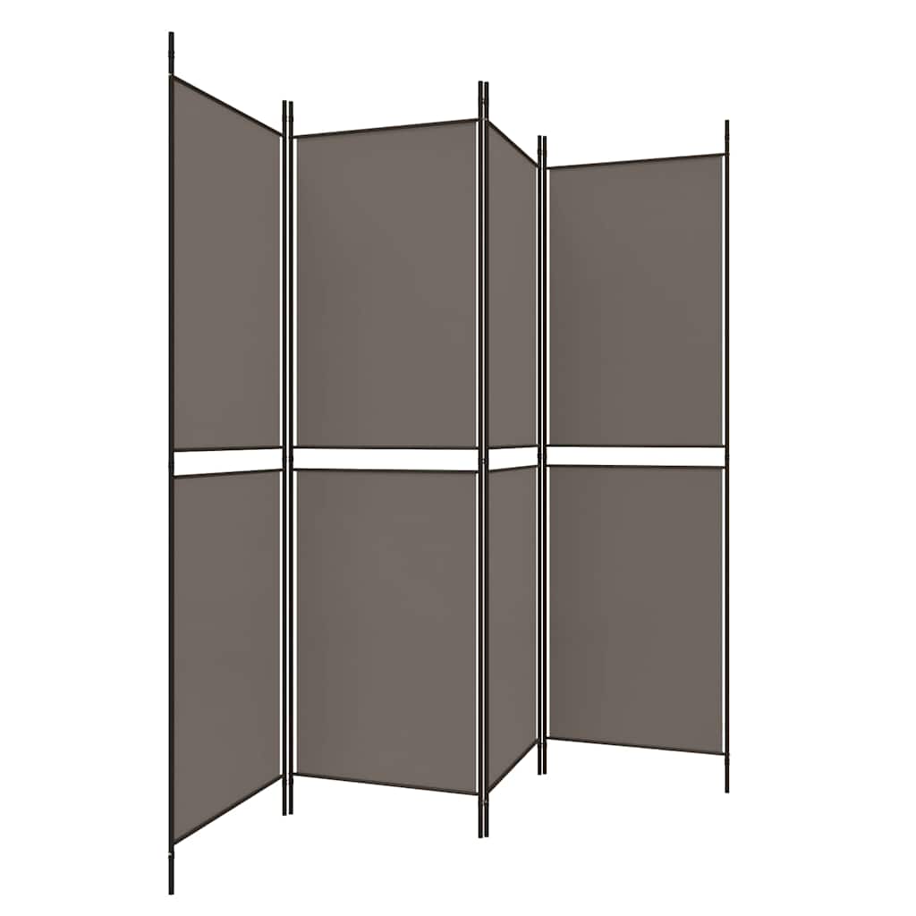 vidaXL Parawan 4-panelowy, antracytowy, 200x220 cm, tkanina