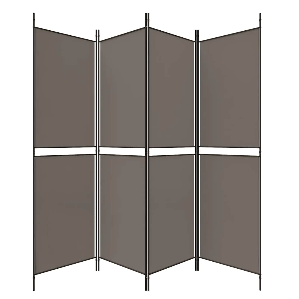 vidaXL Parawan 4-panelowy, antracytowy, 200x220 cm, tkanina