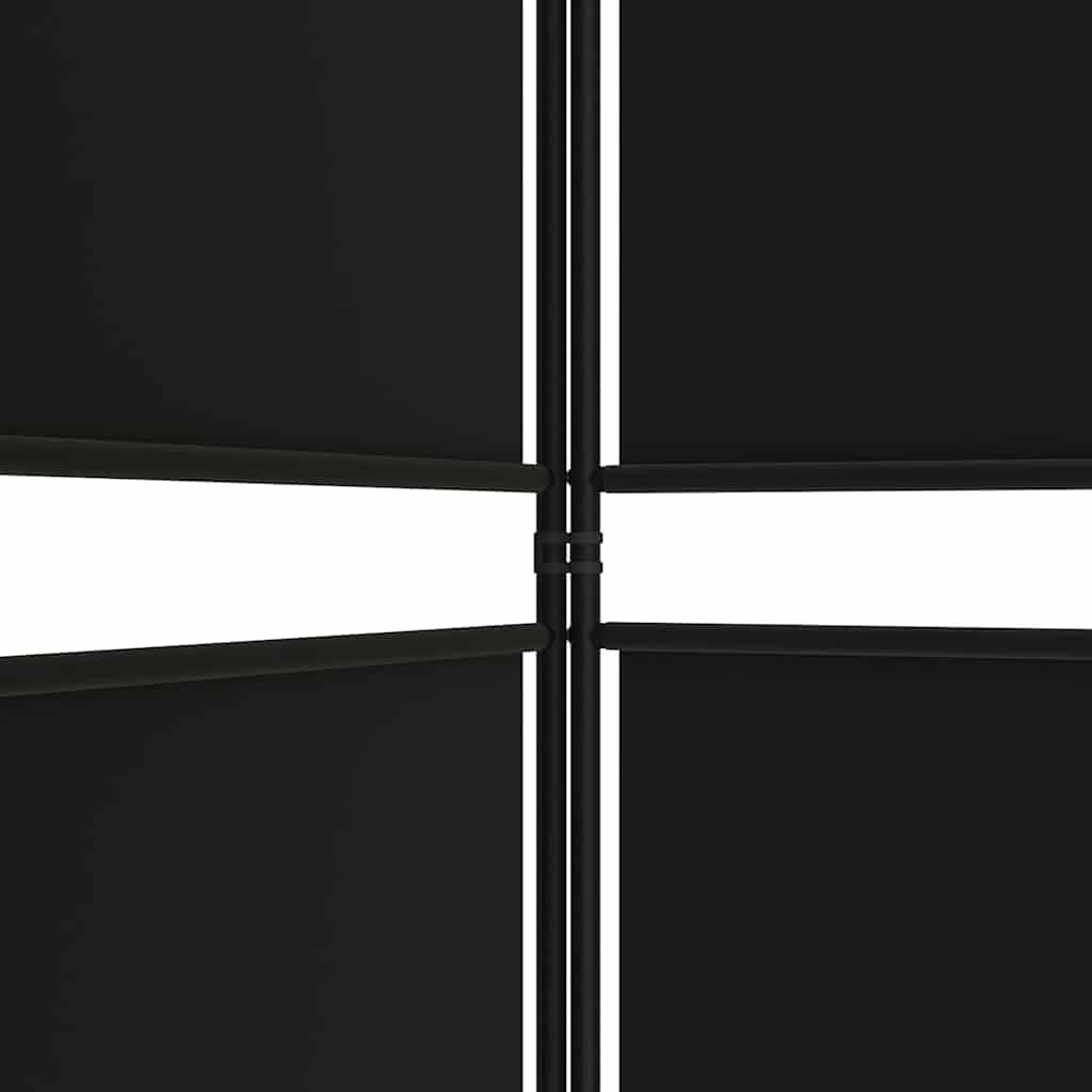 vidaXL Parawan 4-panelowy, czarny, 200x220 cm, tkanina