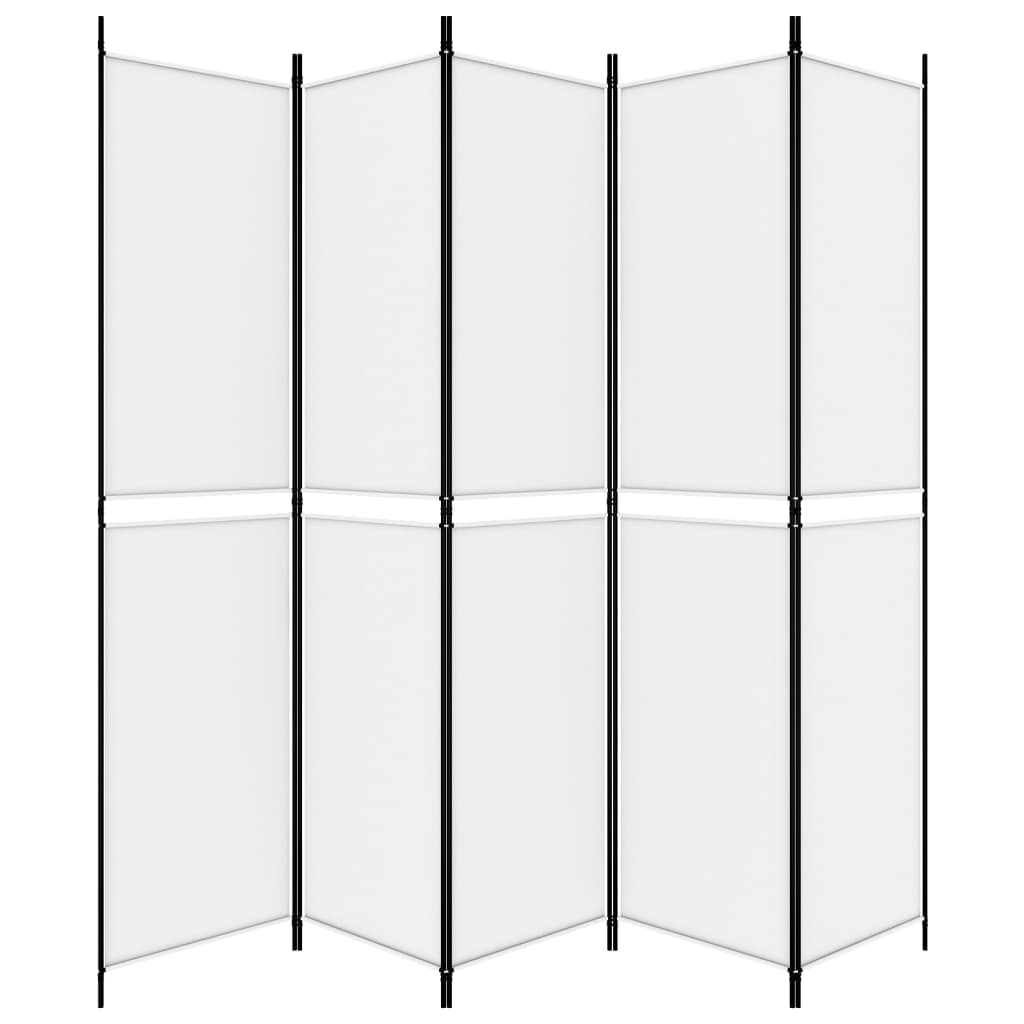 vidaXL Parawan 5-panelowy, biały, 250x220 cm, tkanina