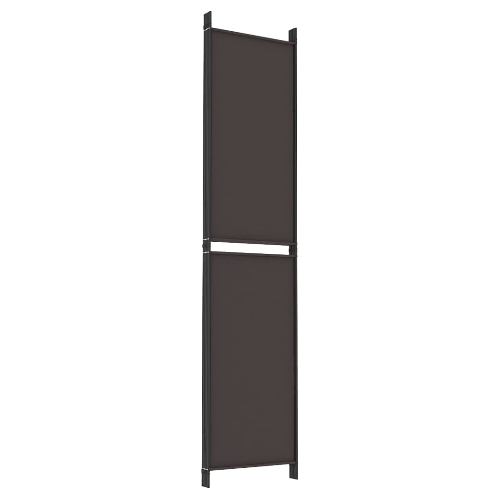 vidaXL Parawan 5-panelowy, brązowy, 250x220 cm, tkanina