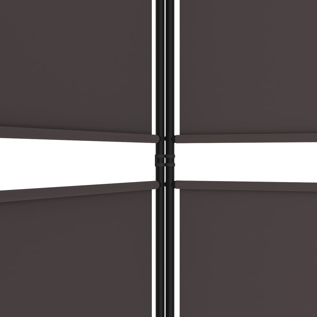 vidaXL Parawan 5-panelowy, brązowy, 250x220 cm, tkanina