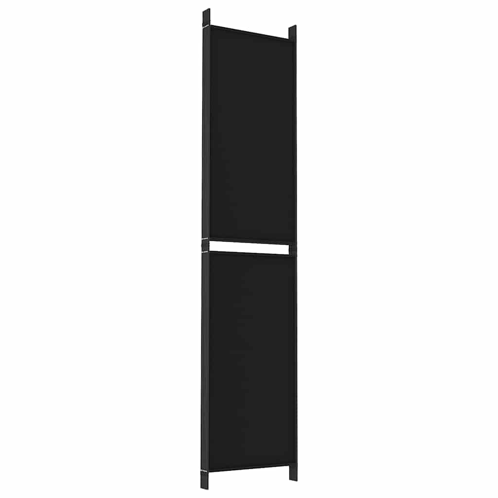 vidaXL Parawan 5-panelowy, czarny, 250x220 cm, tkanina