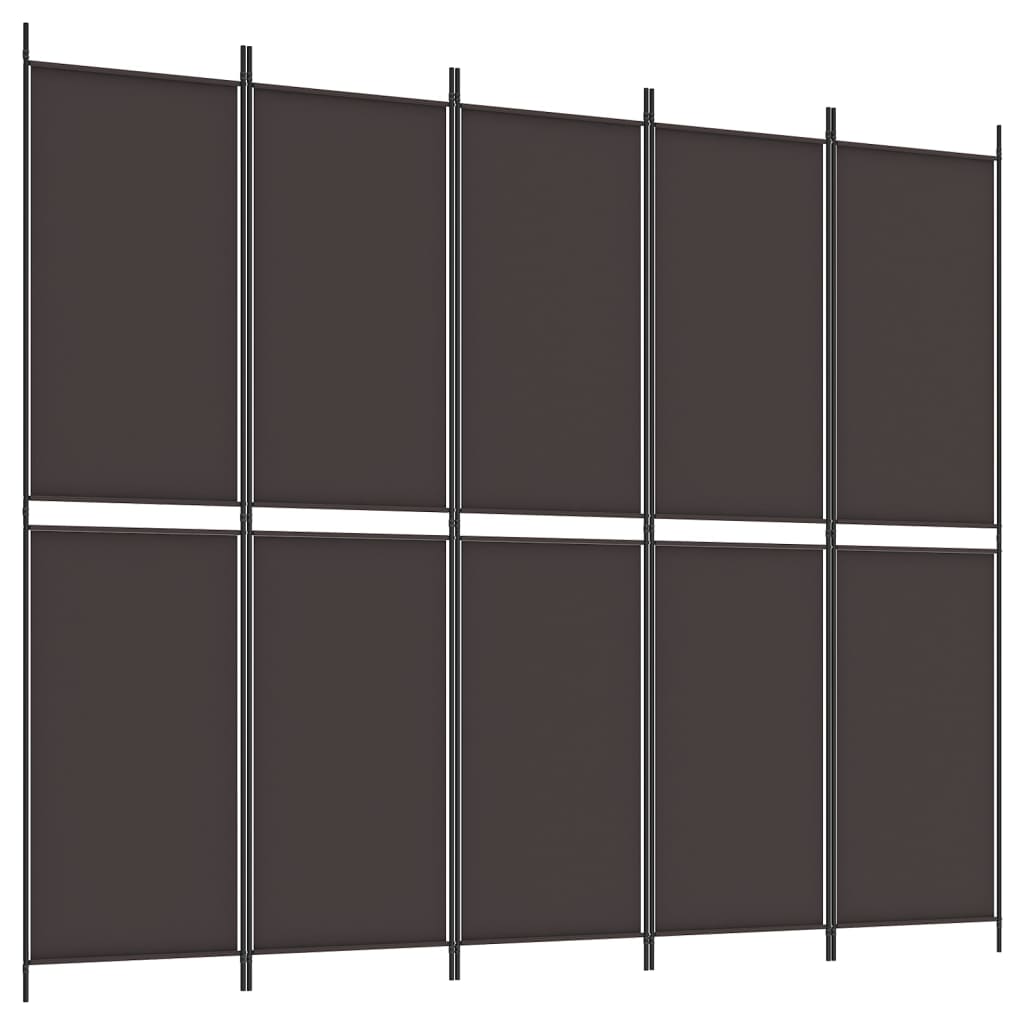 vidaXL Parawan 6-panelowy, brązowy, 300x220 cm, tkanina
