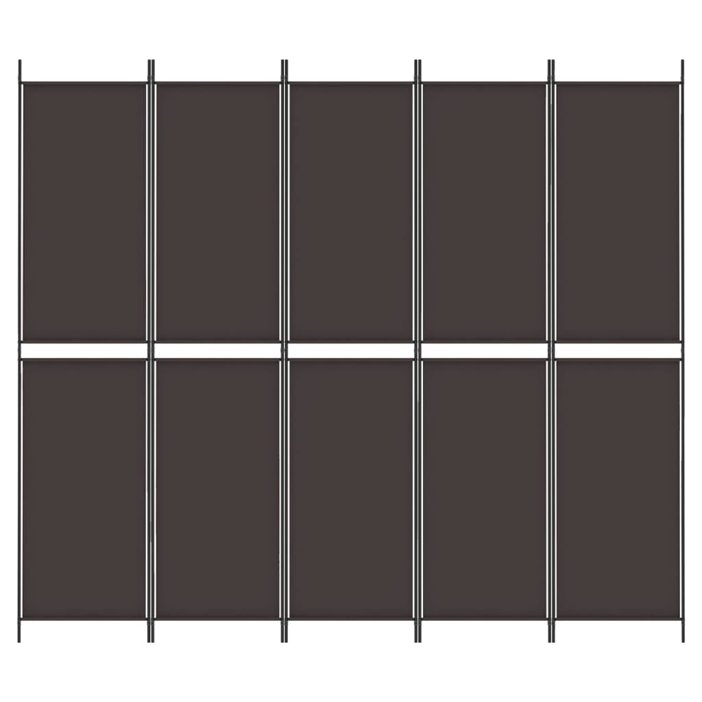 vidaXL Parawan 6-panelowy, brązowy, 300x220 cm, tkanina