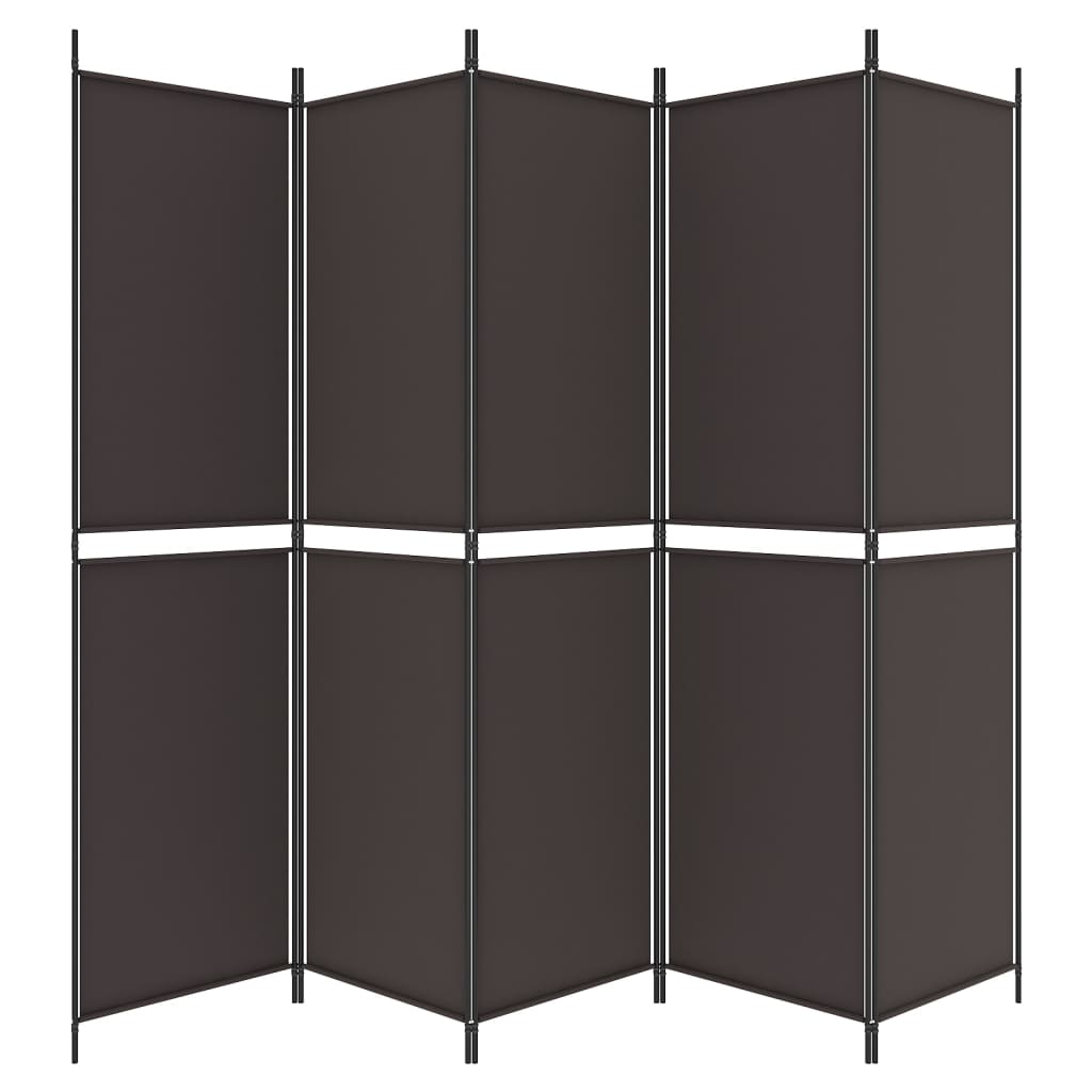 vidaXL Parawan 6-panelowy, brązowy, 300x220 cm, tkanina