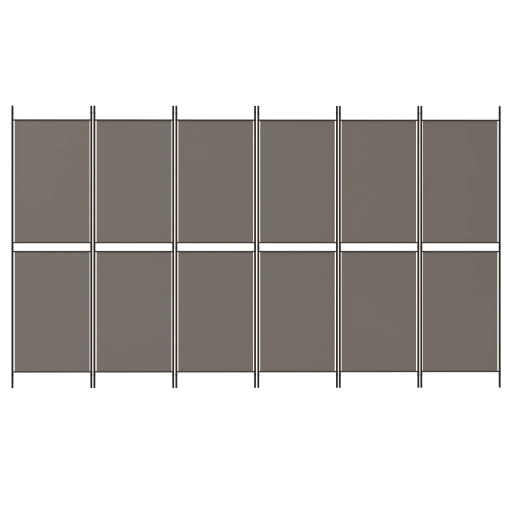 vidaXL Parawan 6-panelowy, antracytowy, 300x220 cm, tkanina