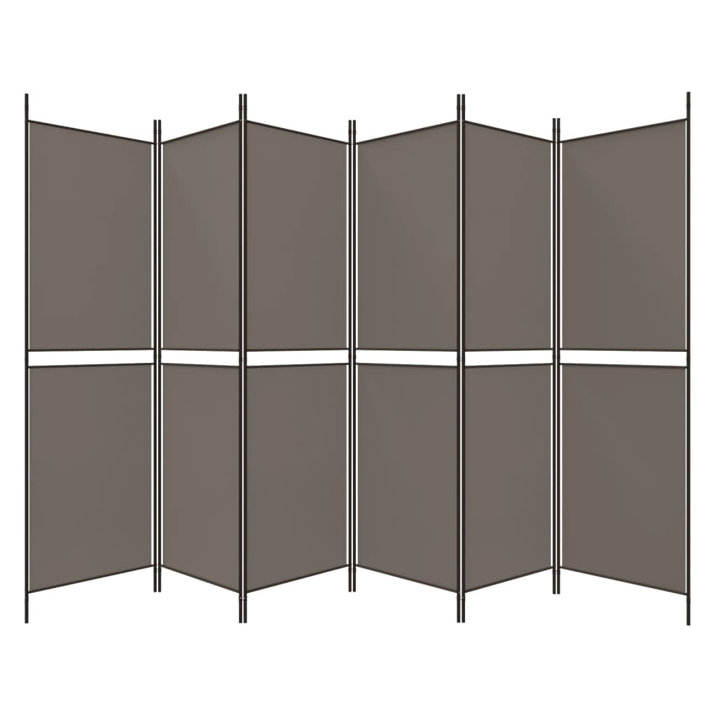 vidaXL Parawan 6-panelowy, antracytowy, 300x220 cm, tkanina