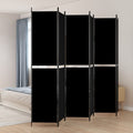 vidaXL Parawan 6-panelowy, czarny, 300x220 cm, tkanina