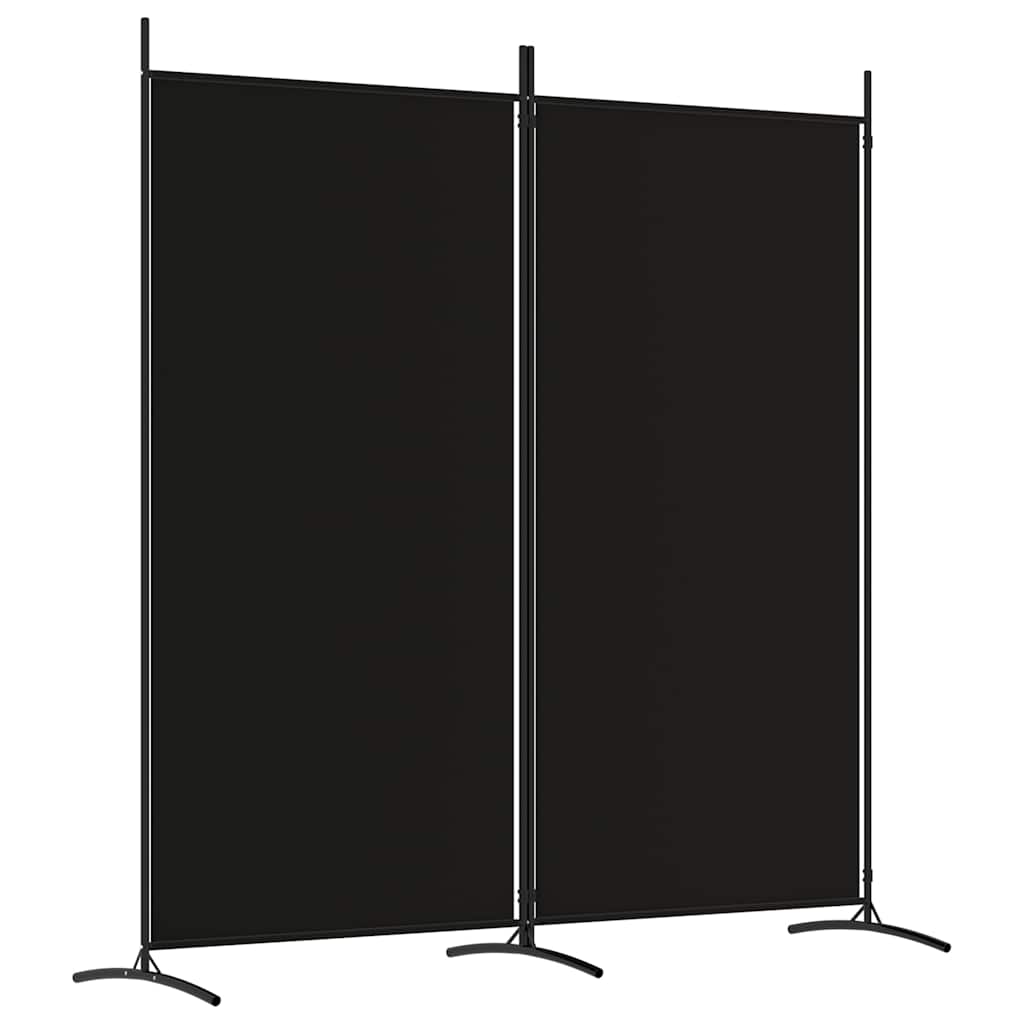 vidaXL Parawan 2-panelowy, czarny, 175x180 cm, tkanina
