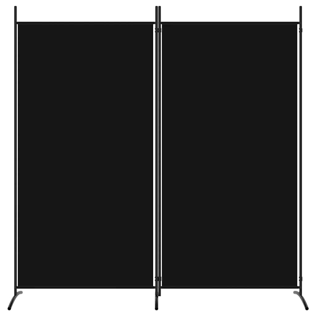 vidaXL Parawan 2-panelowy, czarny, 175x180 cm, tkanina