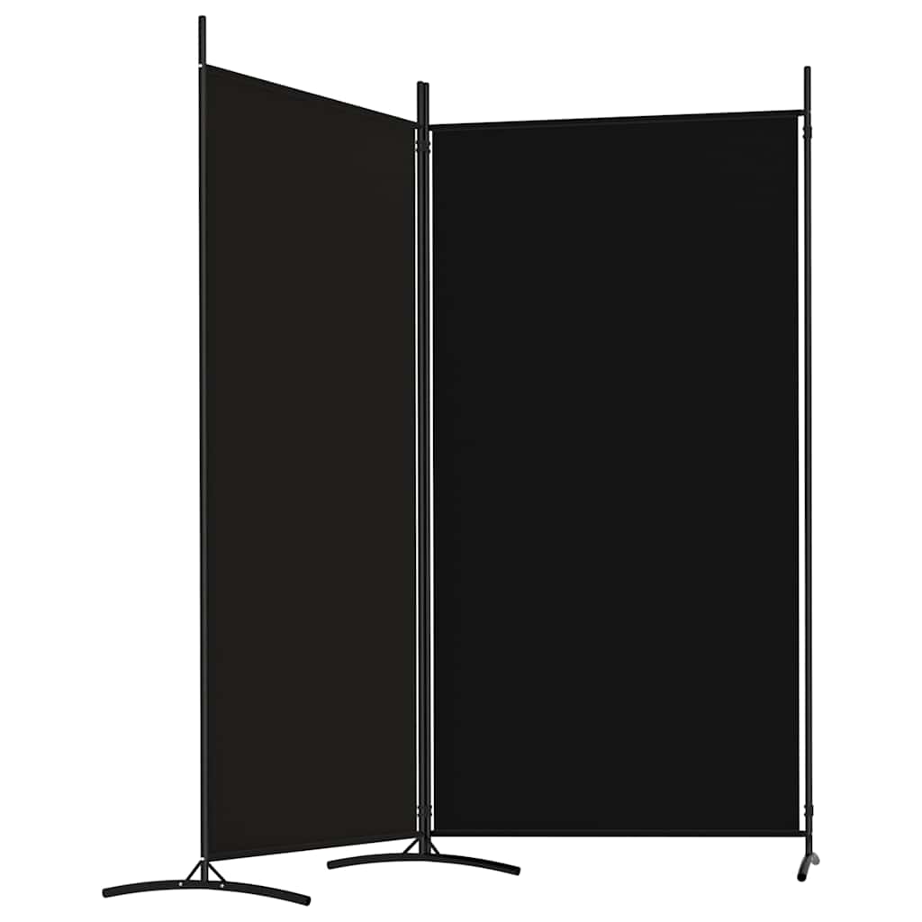 vidaXL Parawan 2-panelowy, czarny, 175x180 cm, tkanina