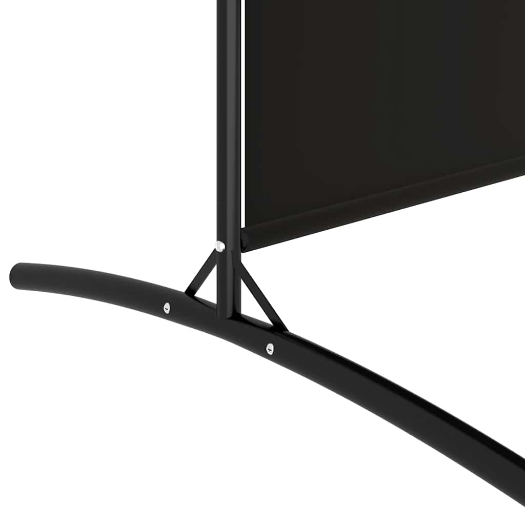 vidaXL Parawan 2-panelowy, czarny, 175x180 cm, tkanina