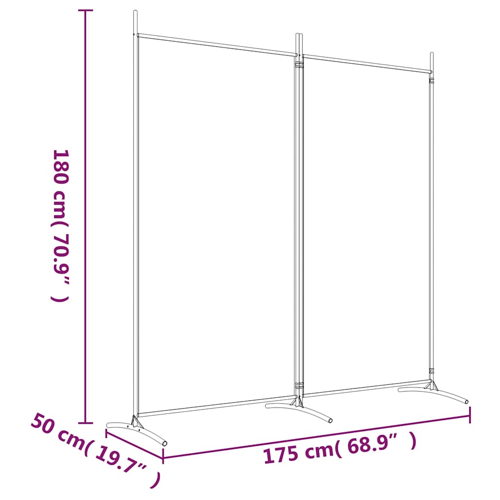 vidaXL Parawan 2-panelowy, czarny, 175x180 cm, tkanina