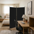 vidaXL Parawan 2-panelowy, czarny, 175x180 cm, tkanina