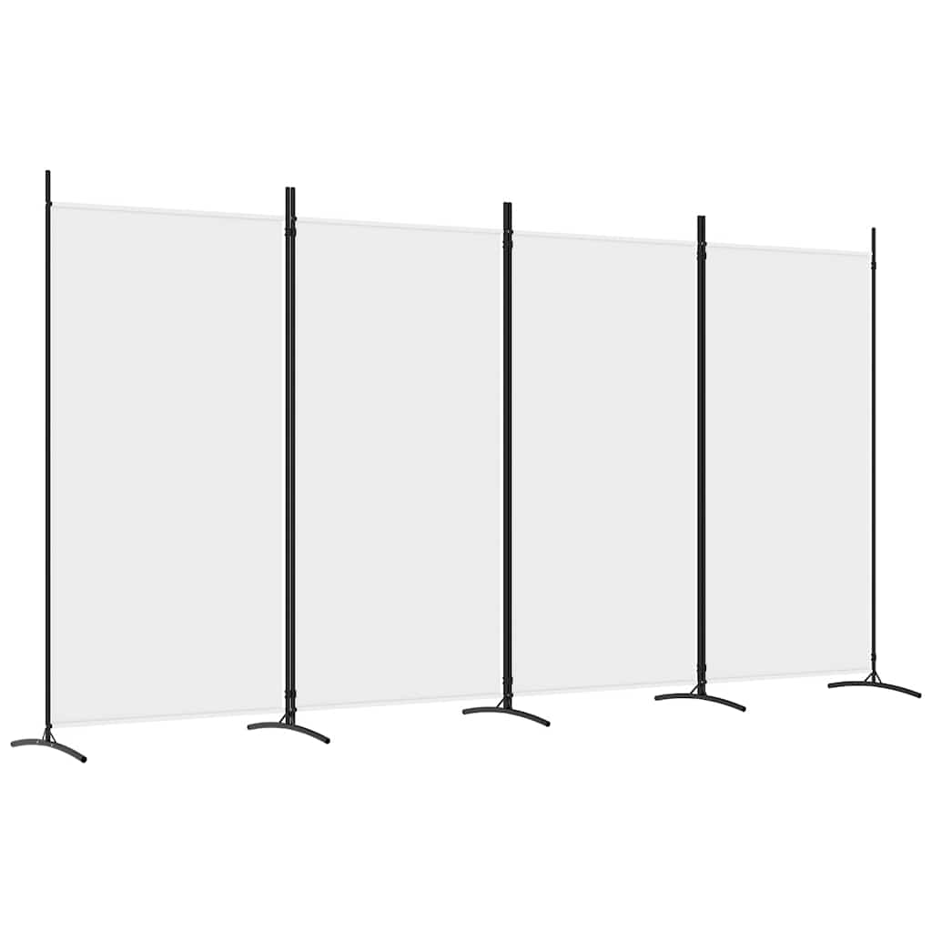 vidaXL Parawan 4-panelowy, biały, 346x180 cm, tkanina