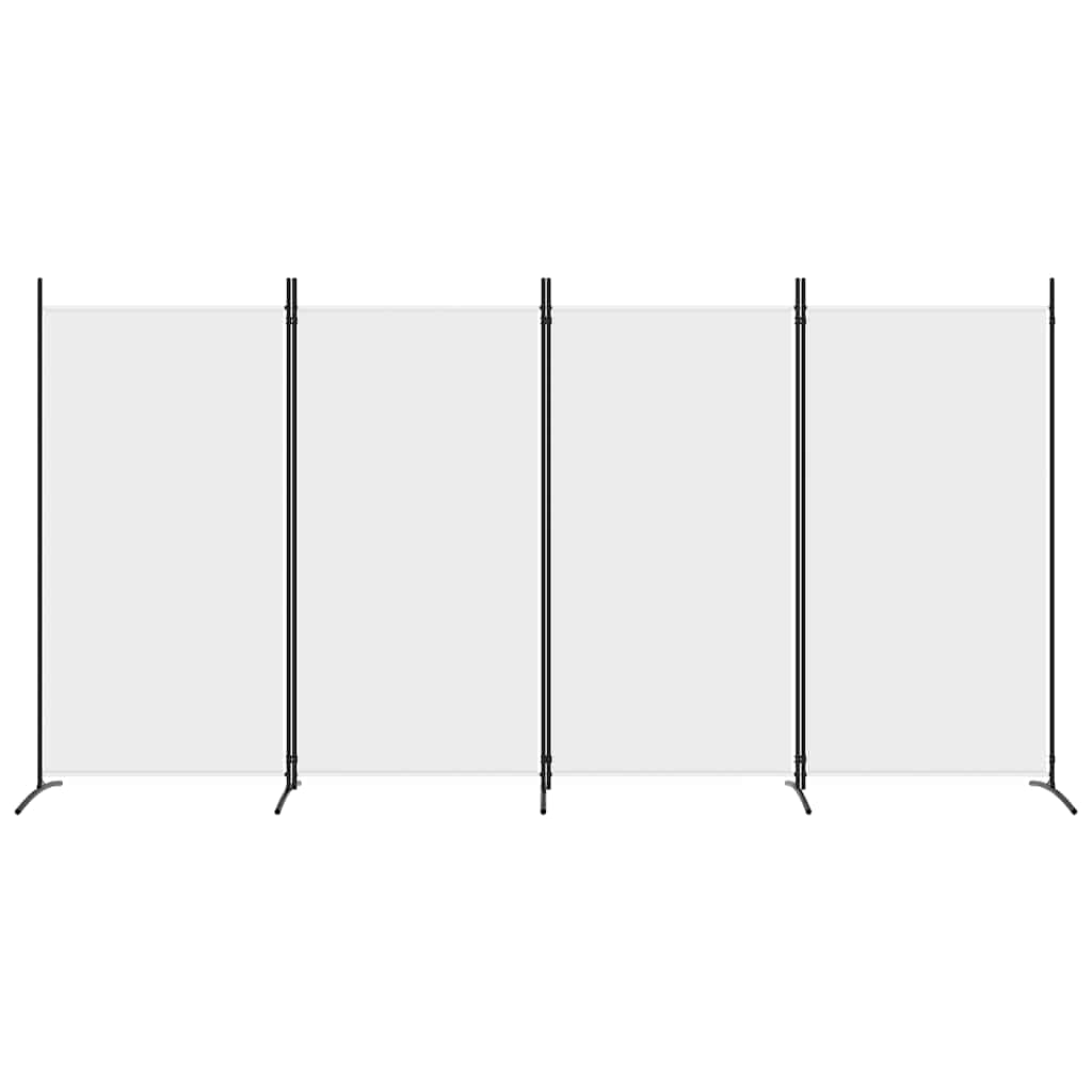 vidaXL Parawan 4-panelowy, biały, 346x180 cm, tkanina