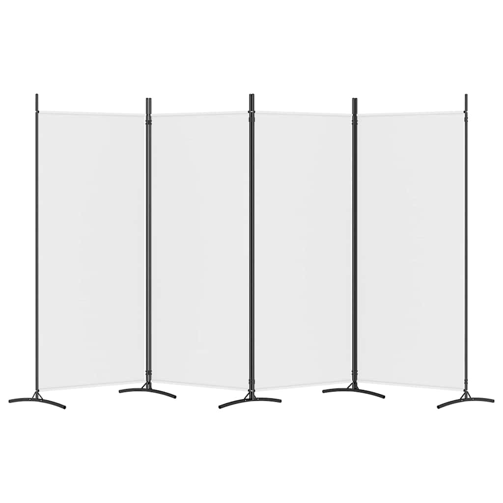 vidaXL Parawan 4-panelowy, biały, 346x180 cm, tkanina