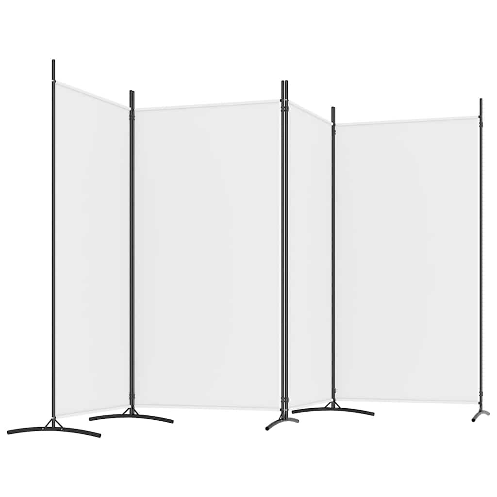 vidaXL Parawan 4-panelowy, biały, 346x180 cm, tkanina