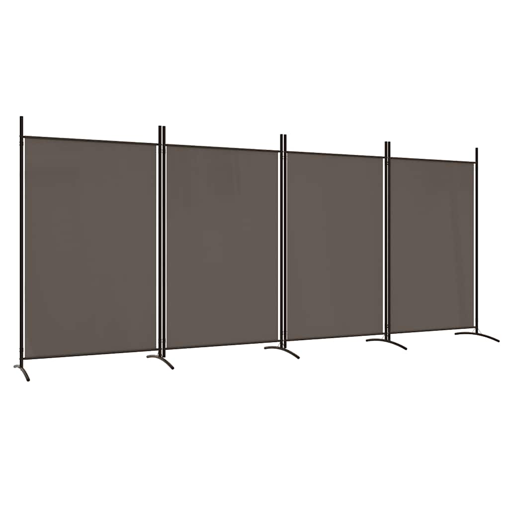 vidaXL Parawan 4-panelowy, antracytowy, 346x180 cm, tkanina
