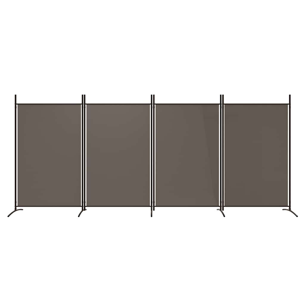 vidaXL Parawan 4-panelowy, antracytowy, 346x180 cm, tkanina