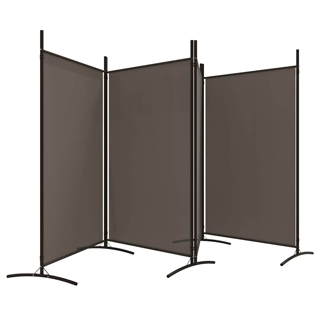 vidaXL Parawan 4-panelowy, antracytowy, 346x180 cm, tkanina