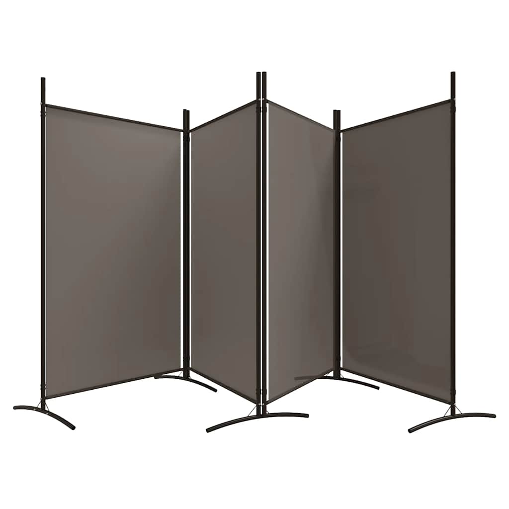 vidaXL Parawan 4-panelowy, antracytowy, 346x180 cm, tkanina