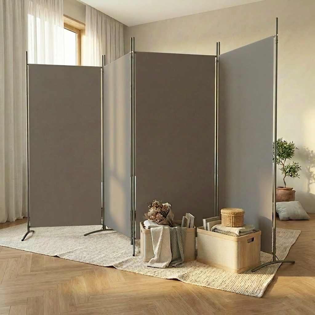 vidaXL Parawan 4-panelowy, antracytowy, 346x180 cm, tkanina