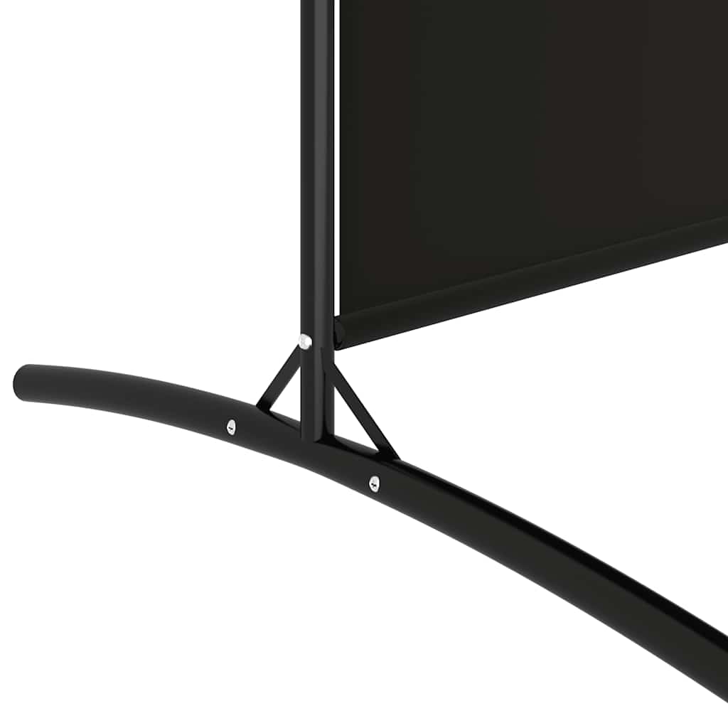vidaXL Parawan 4-panelowy, czarny, 346x180 cm, tkanina