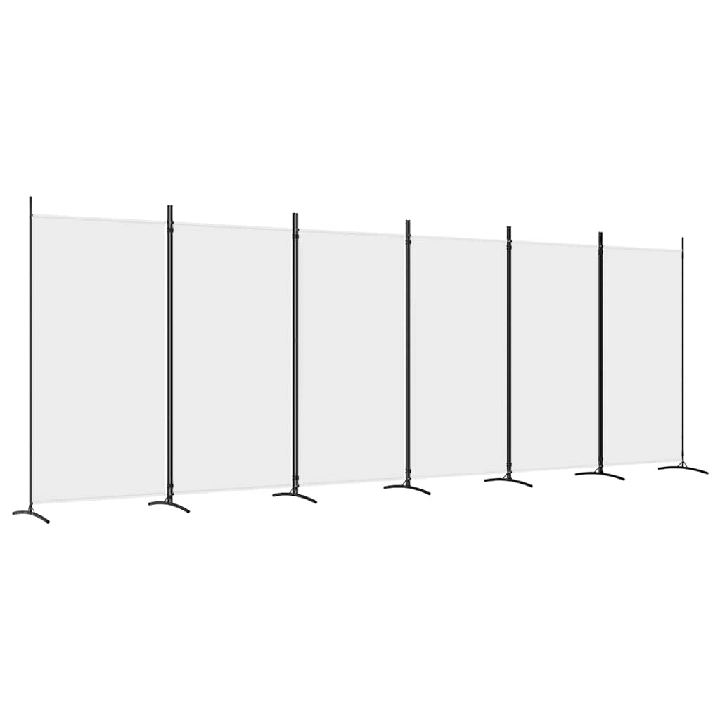 vidaXL Parawan 6-panelowy, biały, 520x180 cm, tkanina