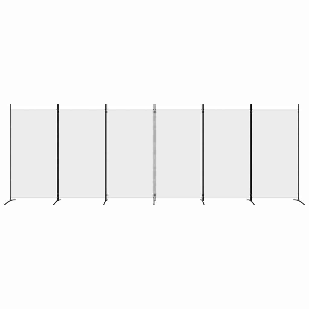 vidaXL Parawan 6-panelowy, biały, 520x180 cm, tkanina