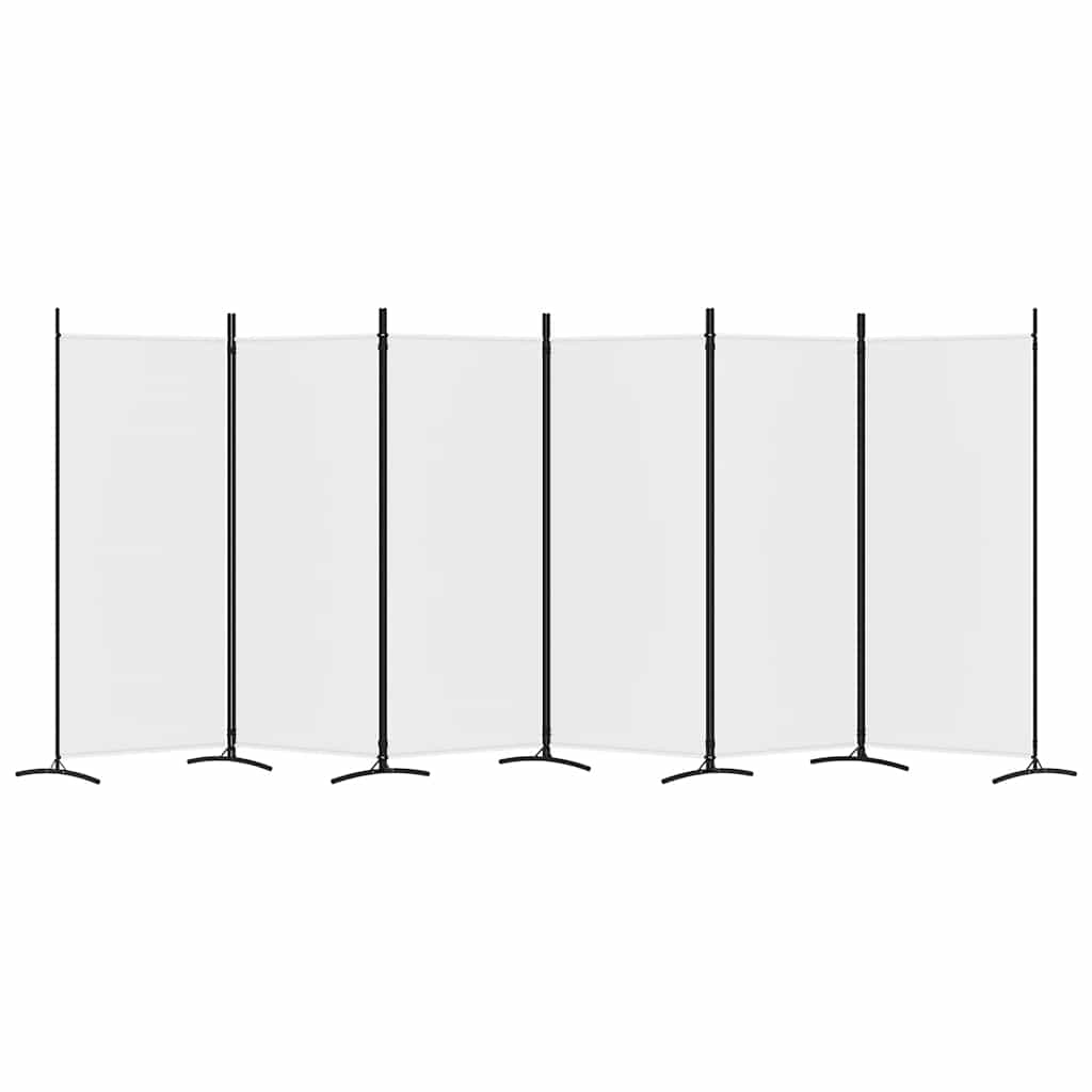 vidaXL Parawan 6-panelowy, biały, 520x180 cm, tkanina