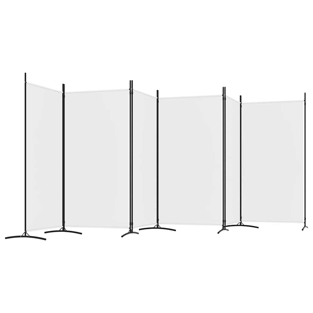vidaXL Parawan 6-panelowy, biały, 520x180 cm, tkanina
