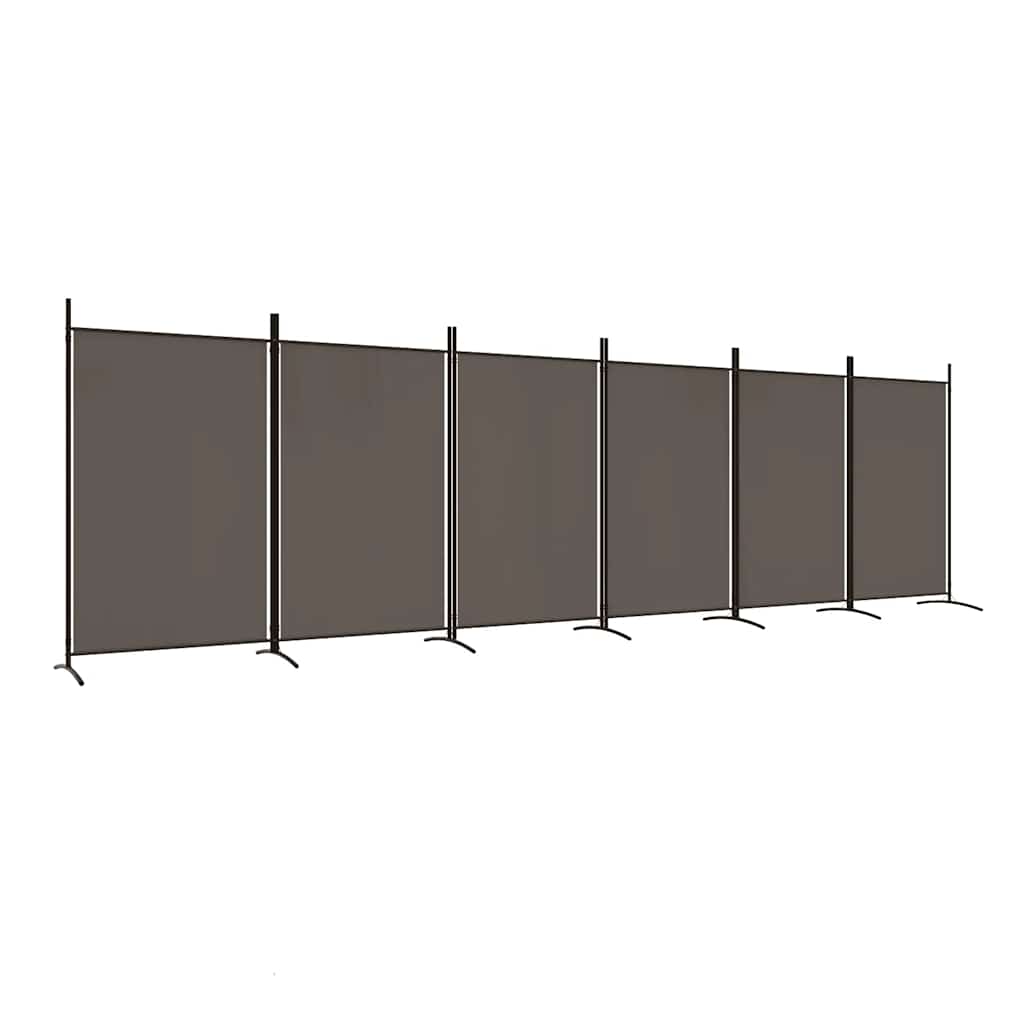 vidaXL Parawan 6-panelowy, antracytowy, 520x180 cm, tkanina