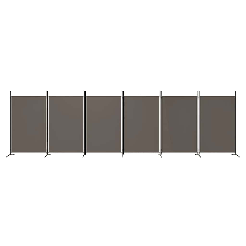 vidaXL Parawan 6-panelowy, antracytowy, 520x180 cm, tkanina