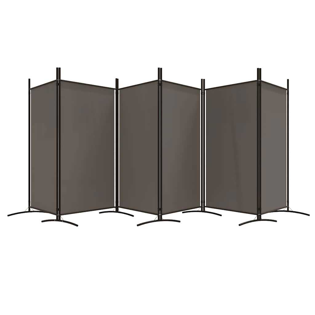 vidaXL Parawan 6-panelowy, antracytowy, 520x180 cm, tkanina