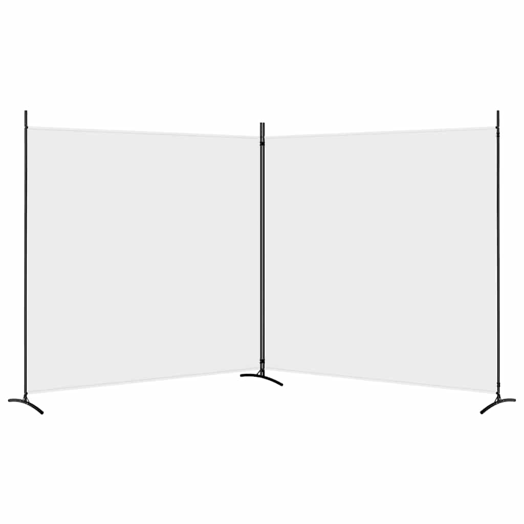 vidaXL Parawan 2-panelowy, biały, 348x180 cm, tkanina
