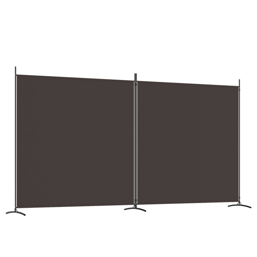 vidaXL Parawan 2-panelowy, brązowy, 348x180 cm, tkanina
