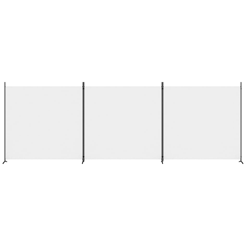 vidaXL Parawan 3-panelowy, biały, 525x180 cm, tkanina