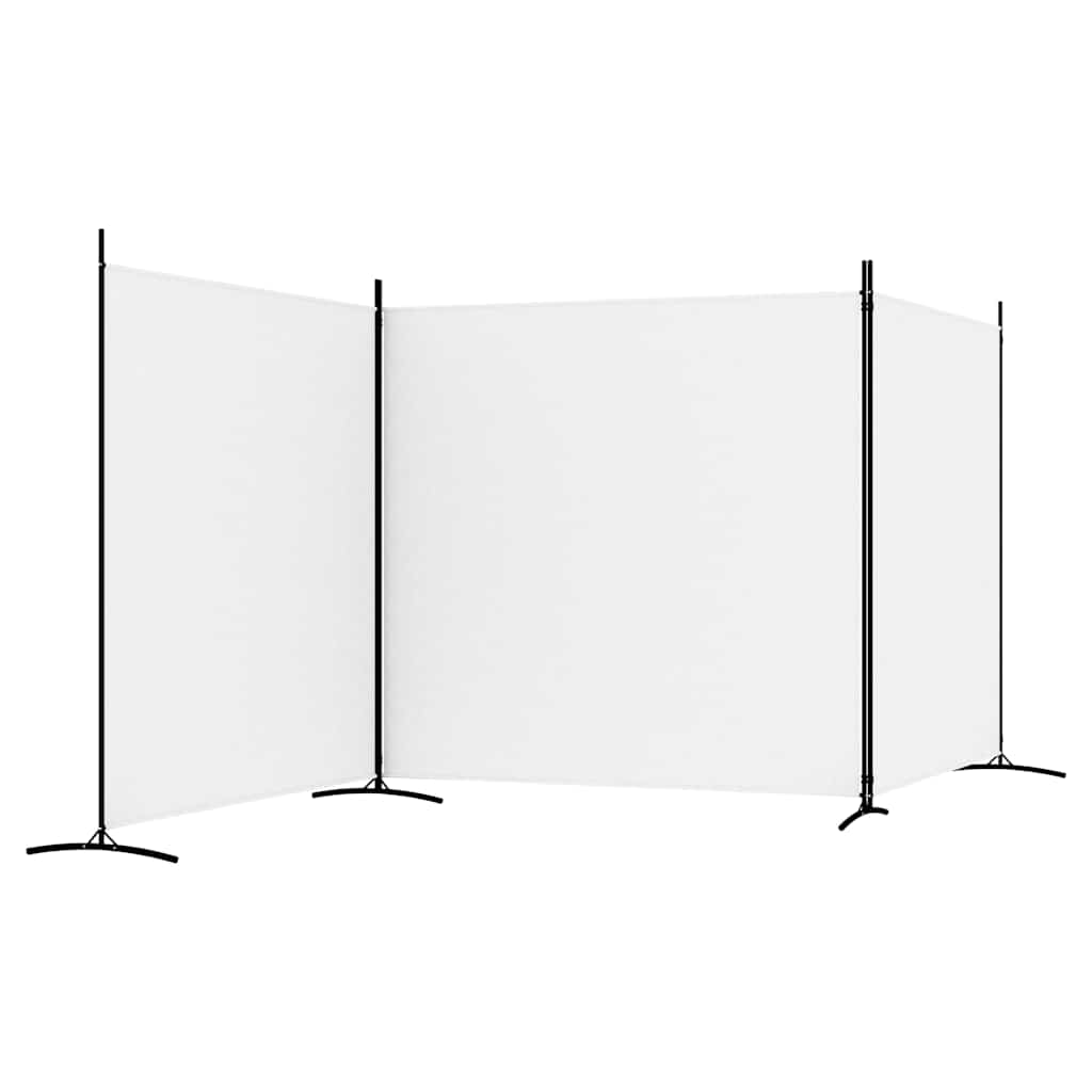 vidaXL Parawan 3-panelowy, biały, 525x180 cm, tkanina