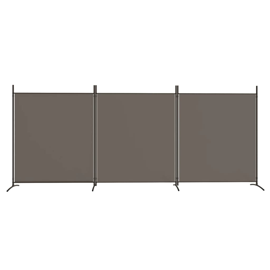 vidaXL Parawan 3-panelowy, antracytowy, 525x180 cm, tkanina