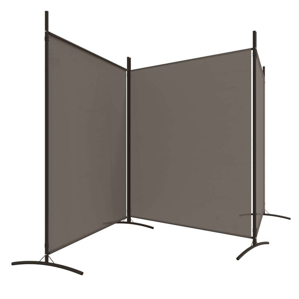 vidaXL Parawan 3-panelowy, antracytowy, 525x180 cm, tkanina