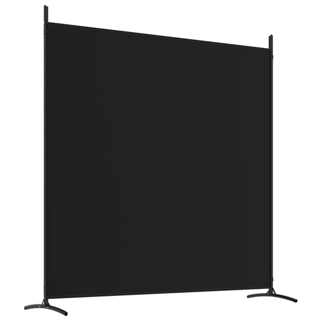 vidaXL Parawan 3-panelowy, czarny, 525x180 cm, tkanina