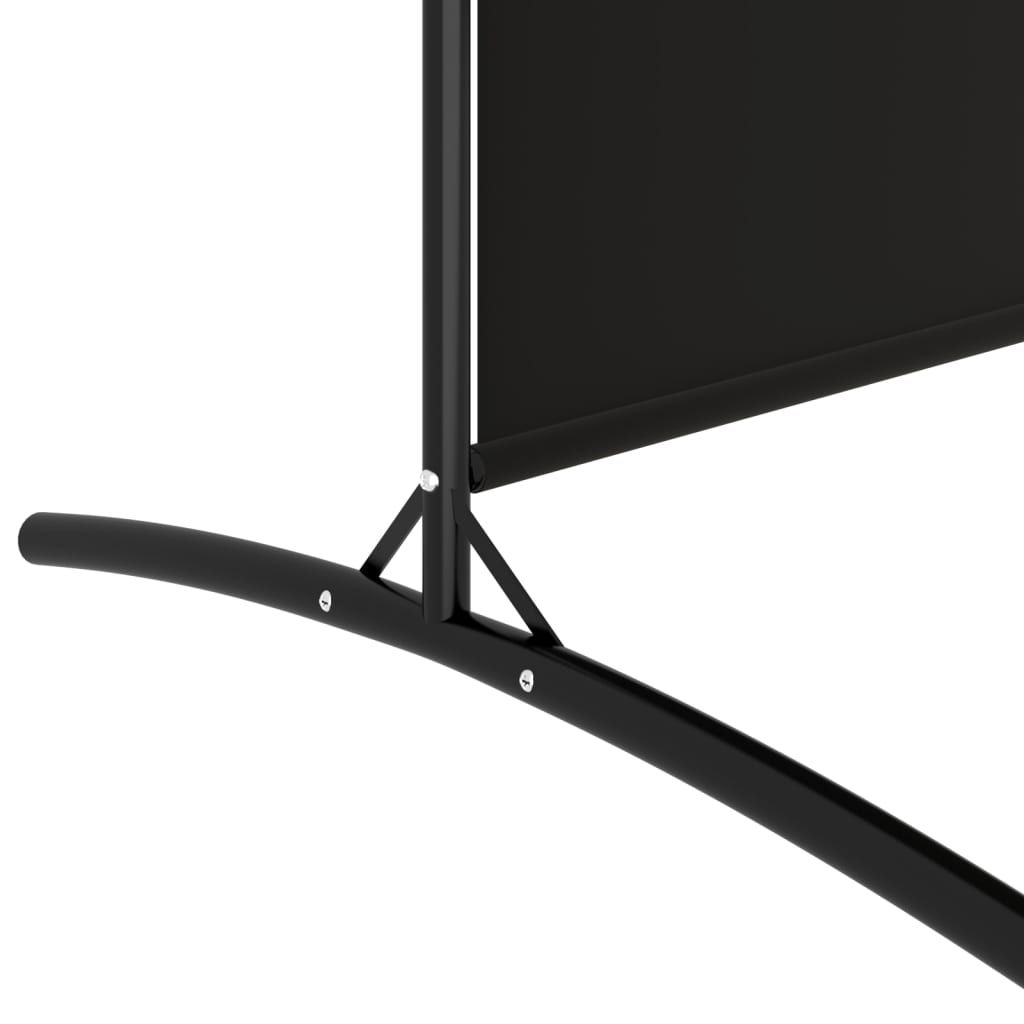 vidaXL Parawan 3-panelowy, czarny, 525x180 cm, tkanina
