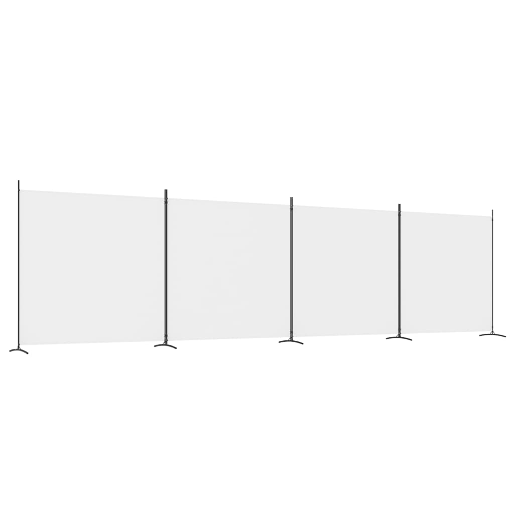vidaXL Parawan 4-panelowy, biały, 698x180 cm, tkanina