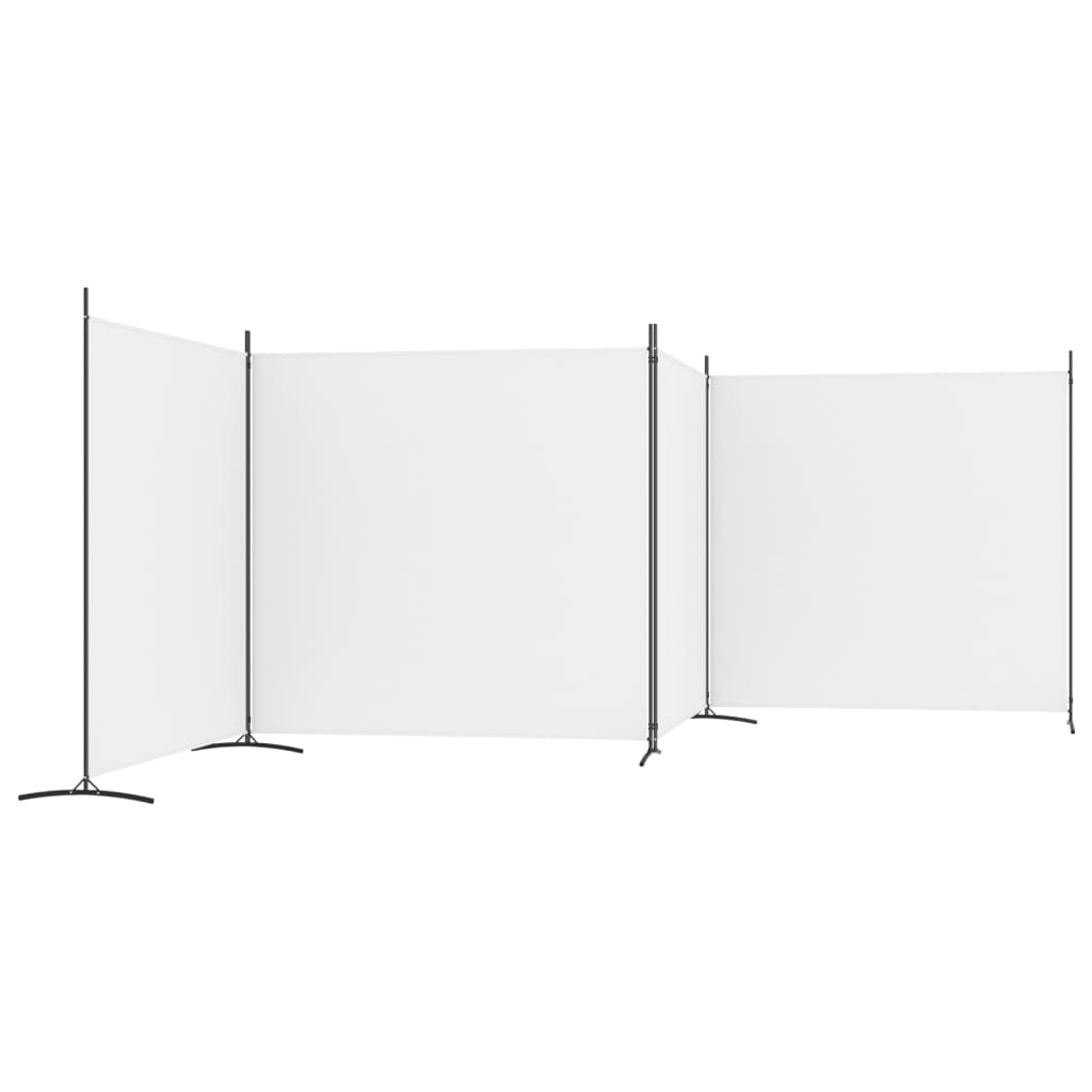 vidaXL Parawan 4-panelowy, biały, 698x180 cm, tkanina