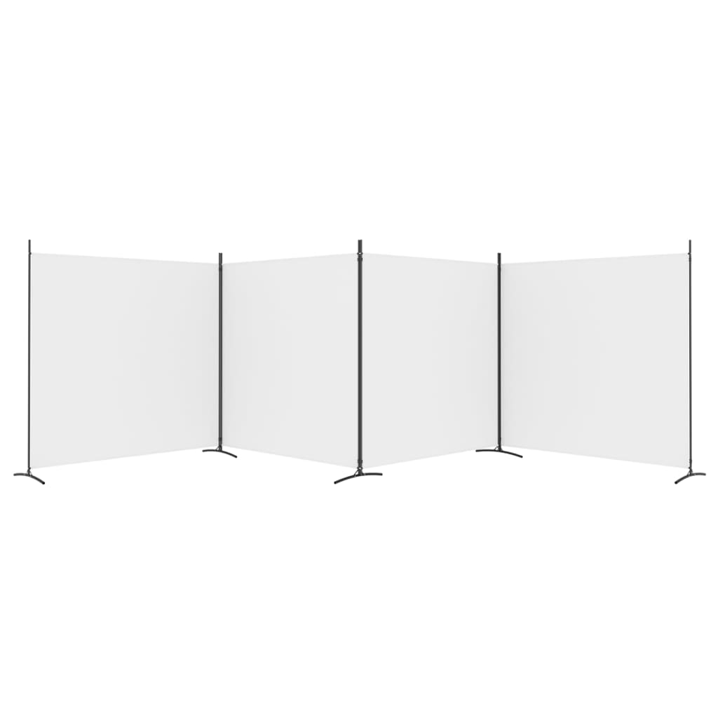 vidaXL Parawan 4-panelowy, biały, 698x180 cm, tkanina