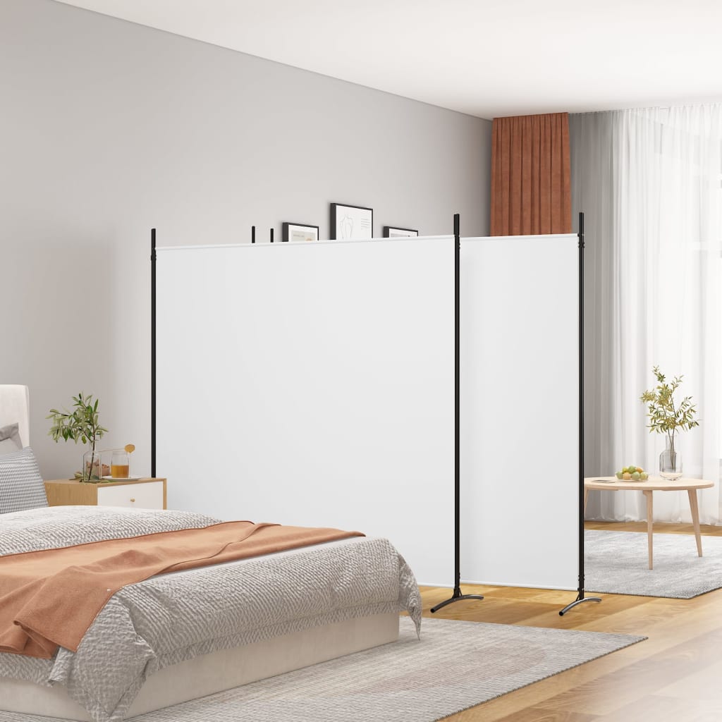 vidaXL Parawan 4-panelowy, biały, 698x180 cm, tkanina